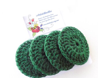 Nylon Dish Scrubbies - Christmas Tree Green - Set of 2 through 8 - Crochet Pot Scrubber