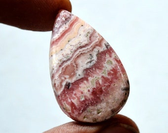 36.5 Cts Natural Rhodochrosite Pear Shape Pink Rhodochrosite Gemstone Cabochon 32x20x5 MM R16381