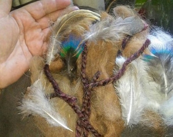 Bird Nesting Material Refill- Llama, Feathers, Yarn, Pyrenees