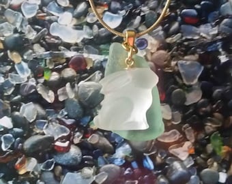 Rabbit sea glass necklace