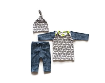 Newborn boy coming home outfit, baby boy, infant, boy clothes, take home outfit, hospital outfit, gray, navy