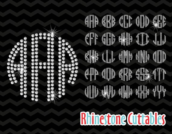 Download Circle Monogram Rhinestone Font SVG EPS DXF Vector