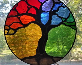 Tree of Life - Stained Glass Panel