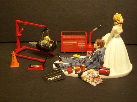Mechanic Wedding Cake Topper Funny Mechanic Wedding Cake Topper Funny