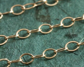 Bulk Gold Filled Chain - Flat Oval Cable Chain 3.5mm x 2.5mm - SAVE 5 - 10% on Bulk Chain Lengths