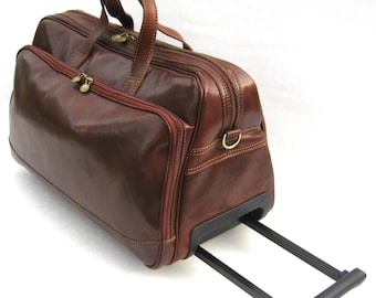 leather carry on suitcase with wheels