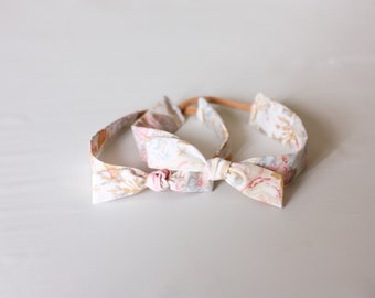 Mommy and Me Headband - vintage knot headband, nylon headband, stretchy knot headband, knot bow