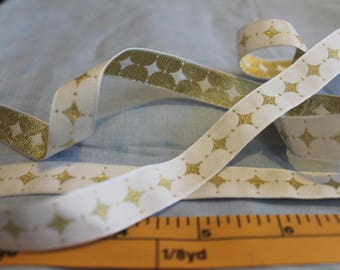 Gold and White Harlequin Ribbon Trim