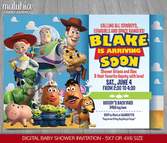 Toy Story Baby Shower Invitation Toy Story Invite Toy