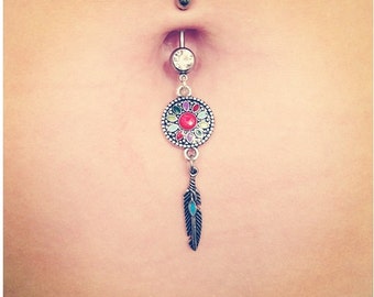 Dream Catcher Belly Button Ring