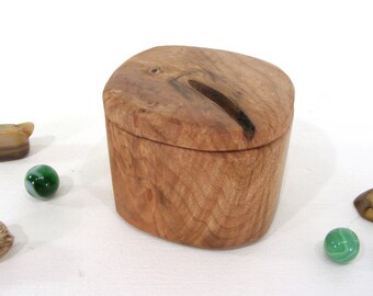 Maple Burl Heartwood Box, engagement ring box, ring bearer box, proposal box, earring box, small gift box, guitar pick box