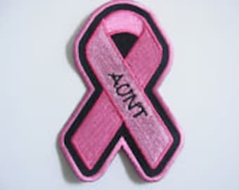 Pink Ribbon Breast Cancer Awareness Patch AUNT