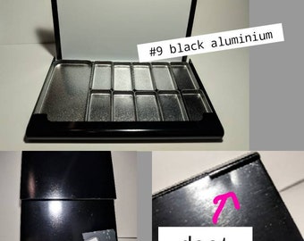 OOAK SCRATCH DENT Aluminium Travel sketchbook Watercolor paint palette with magnetic removable pans business card size.