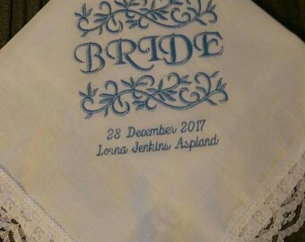 Bride-Something Blue Lace Hankie