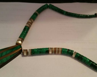 Antique Native American Malachite Necklace
