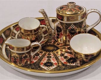 Miniature Royal Crown Derby IMARI Tea Set, Immaculate As New