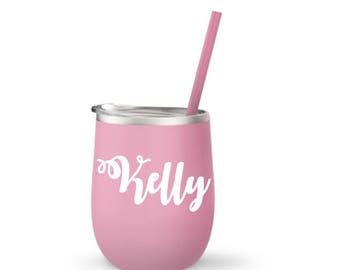 Name Decal, Wine Tumbler Name Decal, Name Sticker, Personalized Name Decal, Custom Name Decal, Wine Cup Decal, Tumbler Decal, Custom Sticker