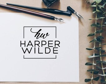 Modern Name Stamp, Monogram Stamp, Custom Book Stamp, Modern Stamp, Self-inking Stamp, Personalized Gift Minimalist Style - CN769