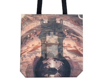 Tote bag Canvas tote bag Shopping bag Ciurlionis art Shopping tote Martket bag Brown handbag Shoulder bag