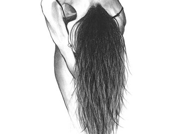 Female form. Digital print from original hand drawn illustration