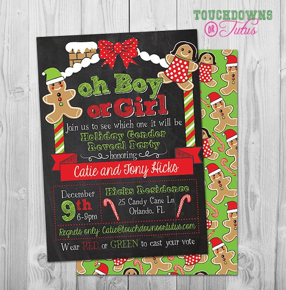 Christmas Gender Reveal Party Invitations 4