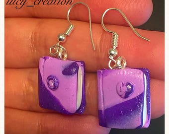 Polymer clay books earrings
