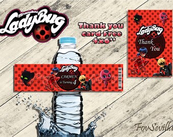 Tags water bottles ladybug, ladybug birthday tags, ladybug party, personalized bottles, bottle label ladybug