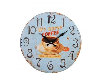 We Serve Coffee Wall Clock