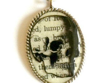 Skull Necklace Steampunk silver Handmade Gift