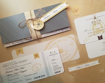 Aviation, Airplane, Travel Themed Wedding Invitation