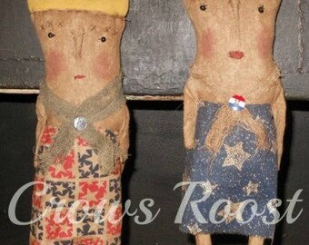 Americana epattern-NOT DoLL Liberty Lady doll Crows Roost Prims 184e Primitive epattern