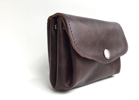 Wallet leather , leather wallet " MOCCA " , leather purse, leather wallet , dark brown leather