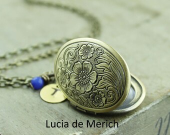 Initial locket necklace, Personalized gift, initials, oval locket, personalized jewelry, personalized locket- Dainty Jewelry mothers day