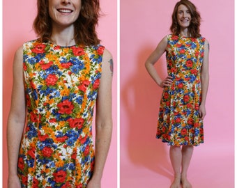 1960s Floral Shift Dress