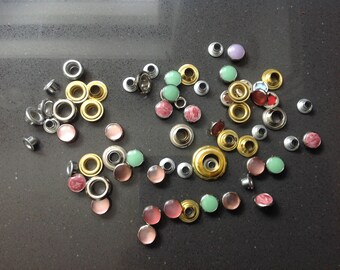 Metal rivets, assorted colors
