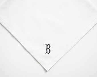 Men's Monogrammed Handkerchief, Finest Linen or Cotton Handkerchief, Pocket Square, Wedding Handkerchief