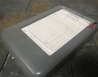 1968 MOORE Portable Business Receipt Dispenser , Receipt Machine, with 100+ unused 2 copy receipts
