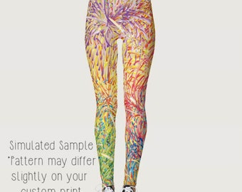 Fireworks Leggings, Yoga, July 4th, Fourth of July, Independence Day, Patriotic, Celebration, pyrotechnic, Rocket, Americana -Fireworks2