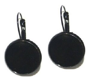 18mm, 20 black sleeper (10 pairs of earrings)