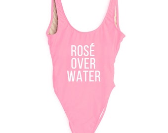 Rose Over Water Swimsuit. One Piece Swimsuit. Bride Bathing Suit. Bride Swim. Bachelorette Swimsuit. Bachelorette Party Bathing Suits.