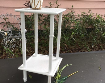 FAUX BAMBOO TABLE, Accent Table, End Table, Faux Bamboo Nightstand, Chinese Chippendale, Chinoiserie, Palm Beach Chic at Ageless Alchemy