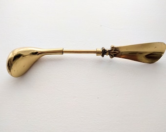 Vintage brass shoehorn shoe horn golf club gold men's grooms golfer gift