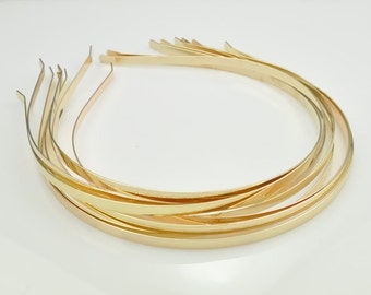 10pcs headbands,metal headbands,5mm Gold headbands,Gold metal head bands,Wholesale headband,Gold Plated headband,jewelry hair bands