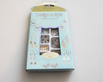 DIY Silver Earring Kit, DIY Jewelry Kit, DIY Pearl Earrings,Jewelry Making Supply