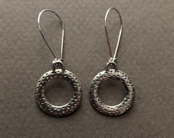 Hammered Silver Earrings
