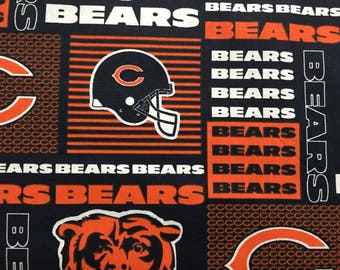CHICAGO BEARS nfl 60" Cotton Fabric By The Yard All Over Patchwork Print Fabric Traditions