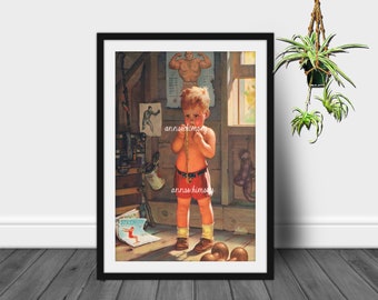 Little Boy's Room Art Print, Boy's Nursery Print, Family Room Wall Art, Home Decor, I'm Gonna Be a Fighter #622