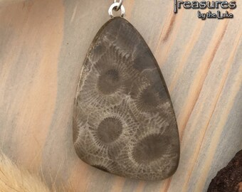 Petoskey Stone Pendant with Necklace