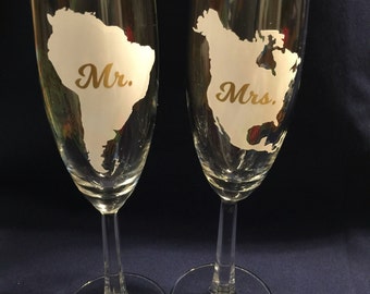 Country toasting flutes (set of 2)