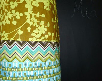 Sample SALE - Will fit Size S/M - Ready to MAIL - Patchwork Pencil SKIRT - Amy Butler - by Boutique Mia